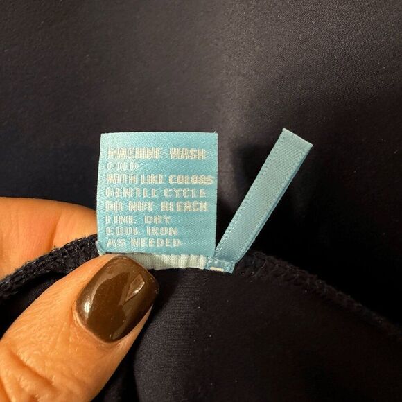 J.McLaughlin Barry Navy Blue Stretch Scuba Dress Size Medium Sleeveless - Picture 5 of 7